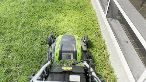 Electric Lawn Mower Video stock 245309643