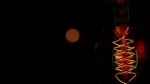 Electric light bulb on a black background. Stock Footage 154685813