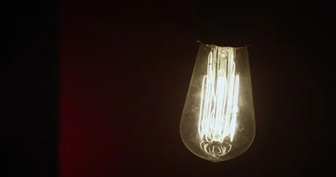 Electric Light Bulb Closeup - Edison lamp Video stock 142079041