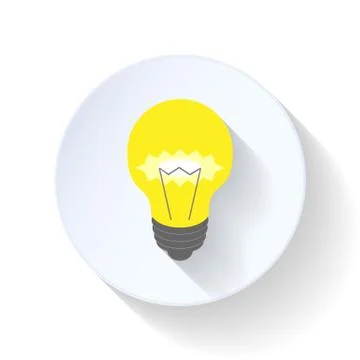 Electric light bulb flat icon Stock Illustration