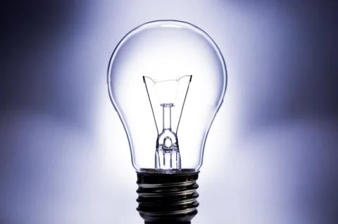 Electric light bulb with light background Stock Photos