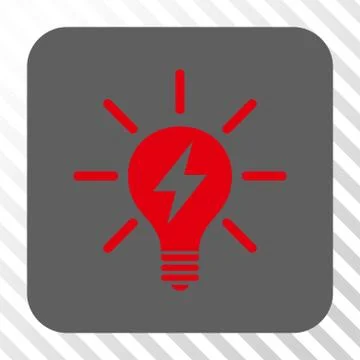 Electric Light Bulb Rounded Square Button Stock Illustration