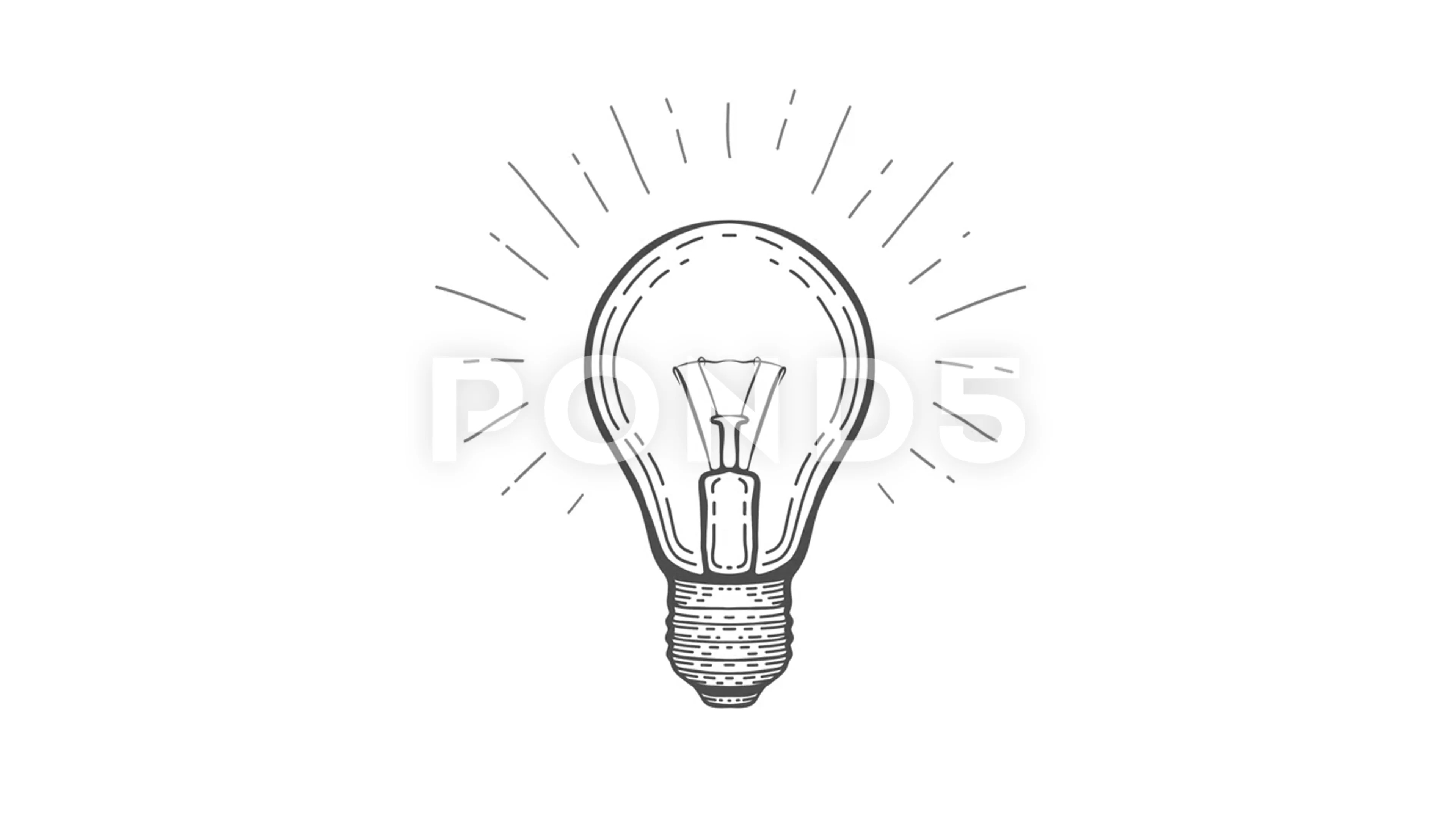 Idea lamp one line style electric light bulb Vector Image