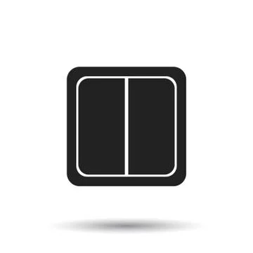 Electric light switch icon. Electric switch flat vector illustration on white Stock Illustration