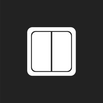 Electric light switch icon. Electric switch flat vector illustration on black Stock Illustration