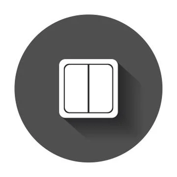 Electric light switch icon. Electric switch flat vector illustration with lon Stock Illustration