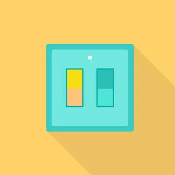 Electric light switch icon, flat style Stock Illustration