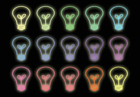 Electric lightbulbs illustration Stock Illustration