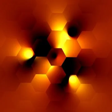 Electric lighting effect - glowing light bulb on orange background - modern Stock Illustration