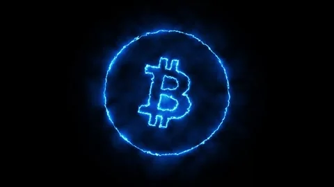 Electric Lightning Bitcoin Animation Stock Footage 241176296