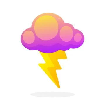 Electric lightning bolt with cloud Stock Illustration