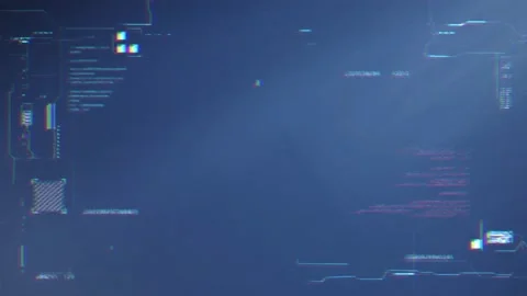 Electric lightning bolt flashing inside a futuristic digital interface with Stock Footage 338439097