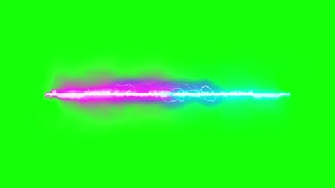 Electric lightning bolt on green screen. Neon plasma discharge with pink and 스톡 동영상 341305608