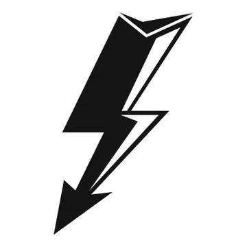 Electric lightning bolt icon, simple style Ilustración de archivo