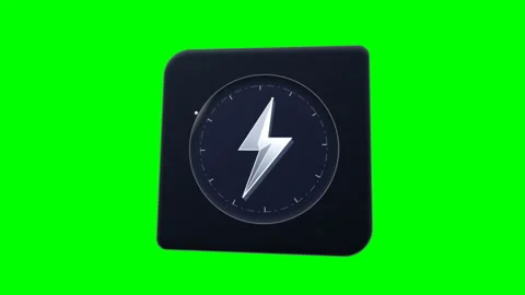 Electric Lightning Bolt Power Card With Green Screen Background. Stock Footage 346600810