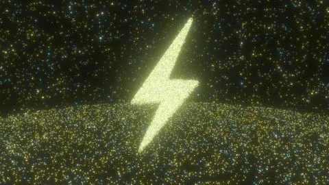 Electric Lightning Bolt Thunder Shape Point Light Stars Sparkling Stock Illustration