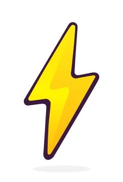 Electric lightning bolt. Thunderbolt strike symbol. Vector illustration Stock Illustration