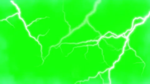 Electric lightning bolts on green background Stock-Footage 337319076