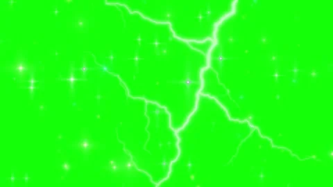 Electric lightning bolts on green screen with sparkling effects Stock Footage 337450213