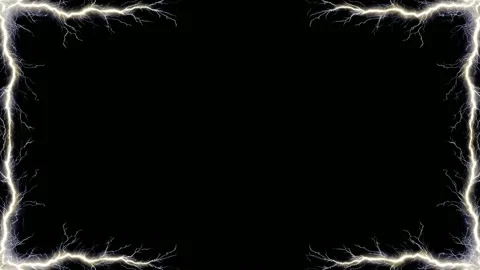 Electric lightning border frame with copy space, hand drawn digital stop mo.. Stock Footage 342042872