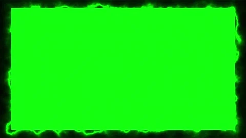 Electric Lightning Border Frame Green Screen Background Animated Overlay Video Stock Footage 336906857