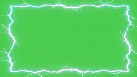 Electric Lightning Border Green Screen Overlay Stock-Footage 344766895