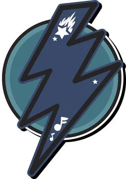 Electric Lightning Discharge Emblem Logotype Stock Illustration