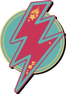 Electric Lightning Discharge Emblem Logotype Stock Illustration