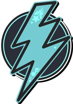 Electric Lightning Discharge Emblem Logotype Illustrazione stock