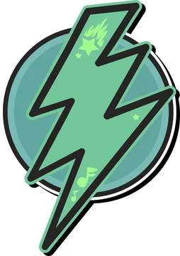 Electric Lightning Discharge Emblem Logotype イラスト素材