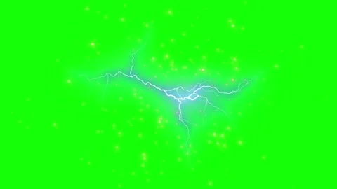 Electric Lightning Discharge with Glowing Particles on Green Screen Background Stock Footage 338368903