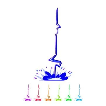 Electric lightning effect cartoon vector graphic 스톡 일러스트