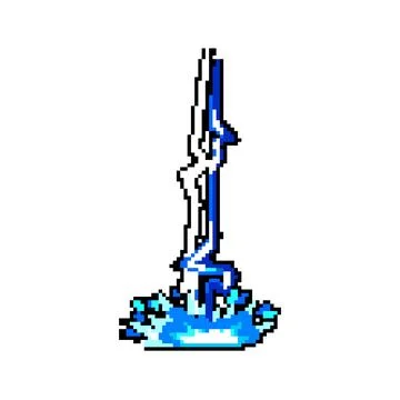Electric lightning effect pixel art vector illustration Stock Illustration