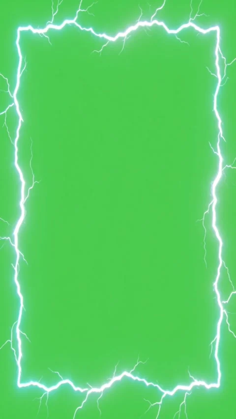 Electric Lightning Frame Green Screen Overlay Stock-Footage 344766915