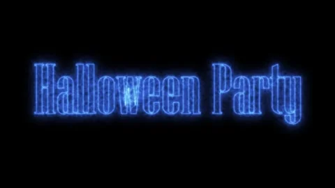 Electric Lightning Halloween Party Text Reveal Loop Animation Video stock 346135577