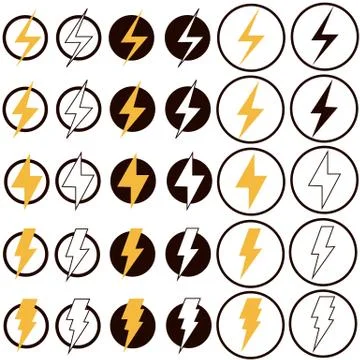 Electric lightning icon on white background. flat style. Flash icon for your Stock Illustration