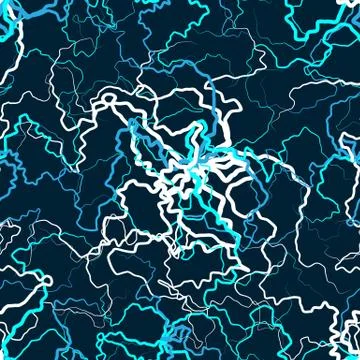Electric lightning seamless pattern on blue, psychedelic abstract texture Illustrazione stock