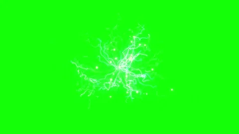 Electric lightning spark effect on green screen background for video Stock Footage 344927606