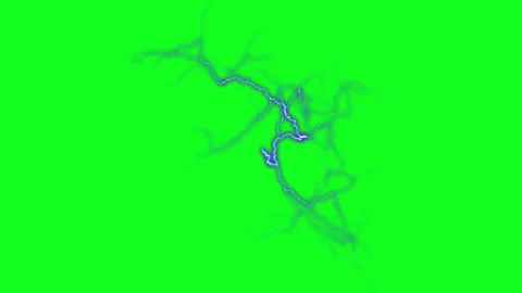Electric lightning strikes effect on green screen background Stock Footage 293766865