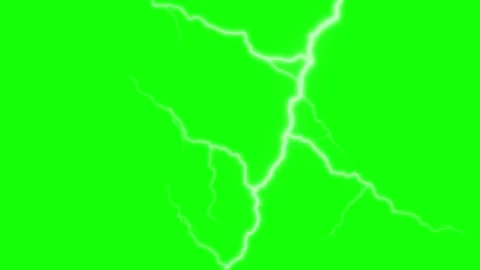 Electric lightning strikes on green screen background Video stock 337450168