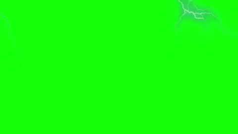 Electric lightning strikes on green screen background Stock Footage 338174650