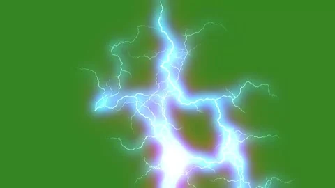 Electric Lightning VFX on Green Screen Background 스톡 동영상 331797910