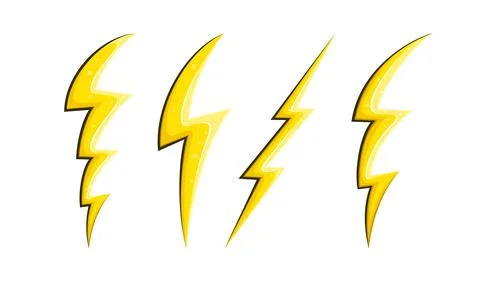 Electric lightnings and flashes in comic style, symbol of speed. Cartoon Stock-Illustration