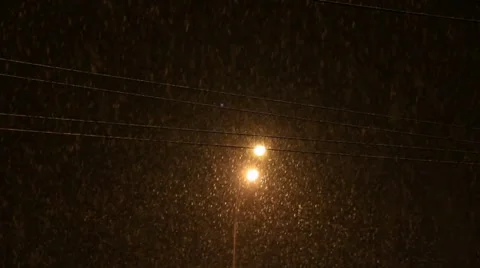 Electric line on background snowfall night Stock-Footage 2026432