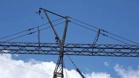Electric line clouds Stock Footage 98065359