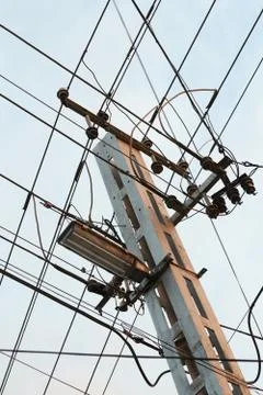 Electric line column Stock Photos