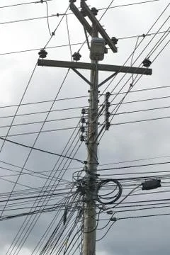 Electric line post Stock Photos