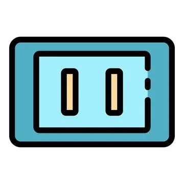 Electric line socket icon color outline vector 스톡 일러스트