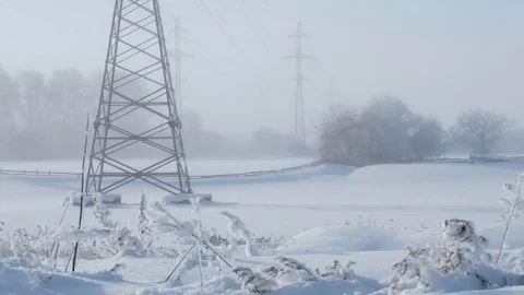 Electric Lines Stock Footage 71614489