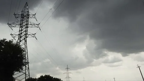 Electric lines Video stock 112916953